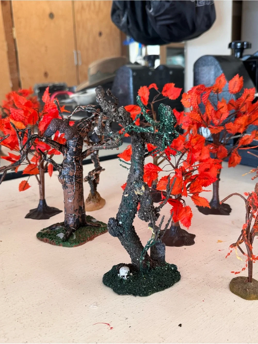 Lemax Red and Brown Miniature Autumn Trees Set
